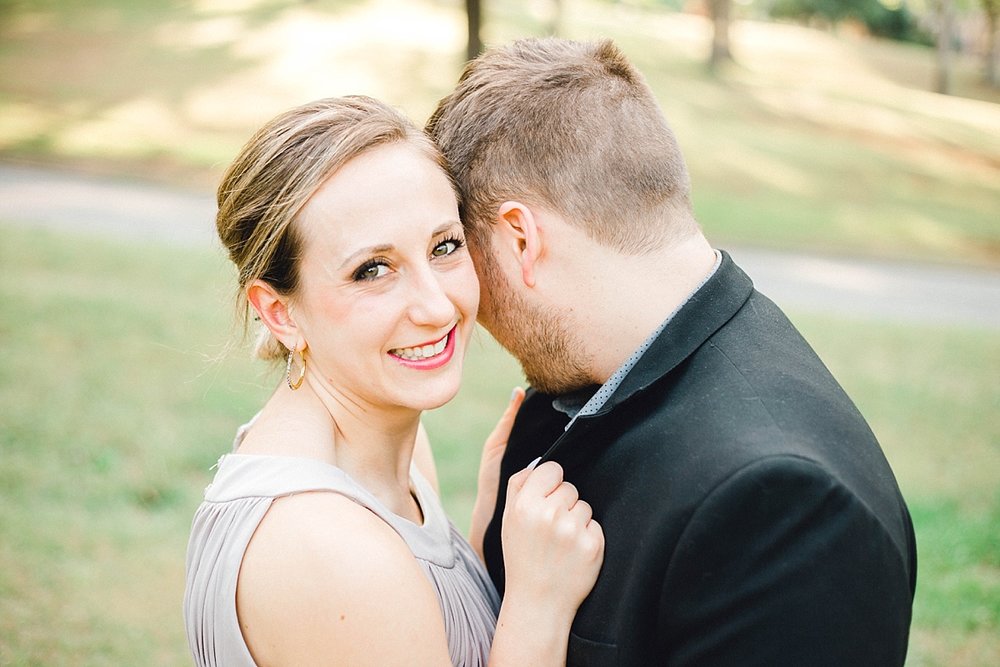 A happy couple at Dorothea Dix Park in Raleigh, NC