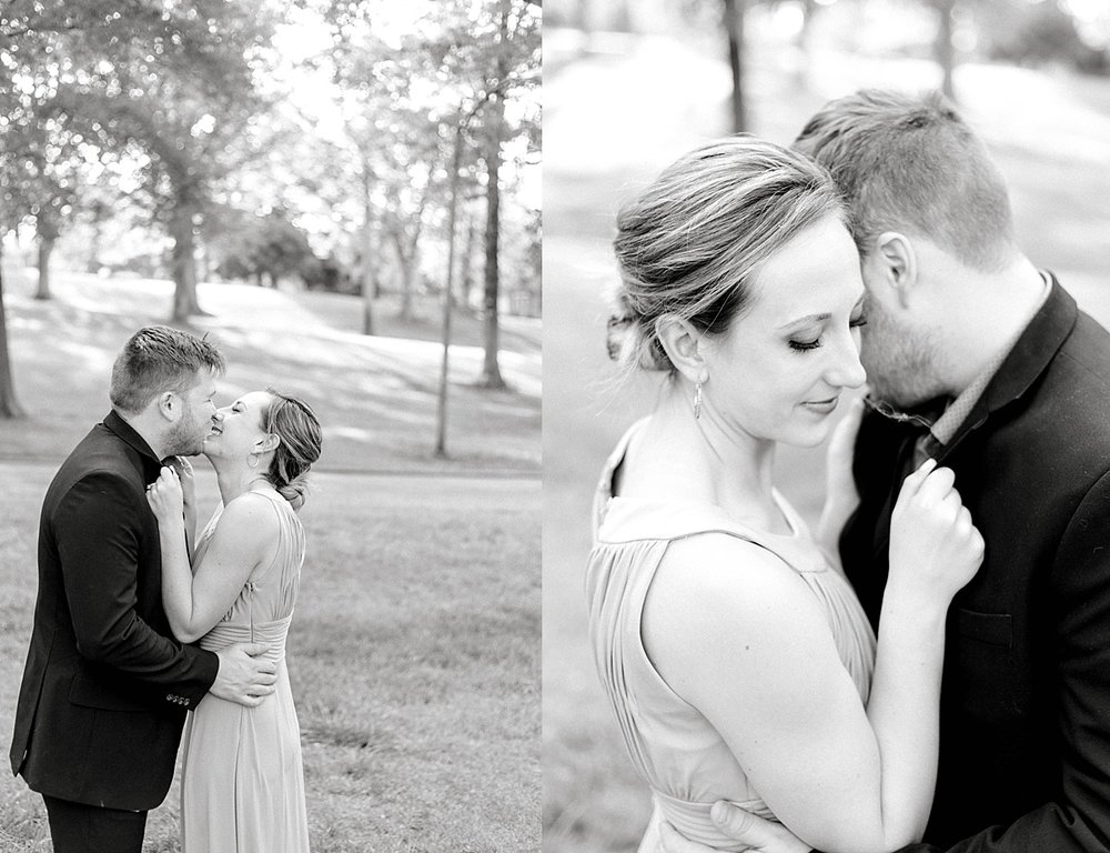 Black and white engagement pictures.