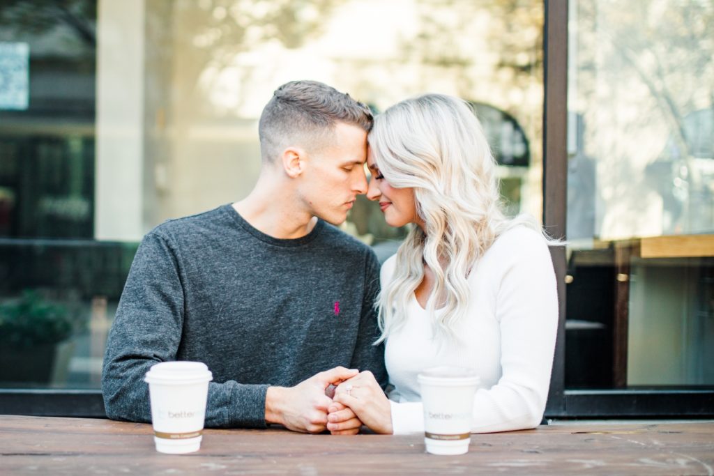 A romantic photo session at Camino's Bakery in Winston-Salem, NC