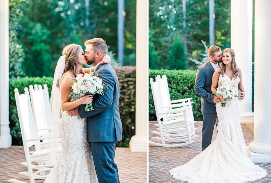 Raleigh bride and groom| Devan and Christian met in Wilmington, NC and were married at the Highgrove Estate. Their light blue and white wedding day was elegant!