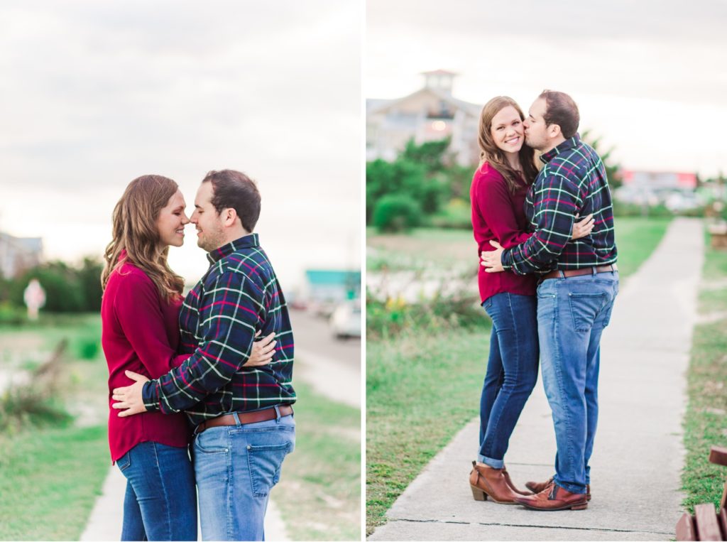 Fall engagement photos at the NC beach by Tierney Riggs Photography