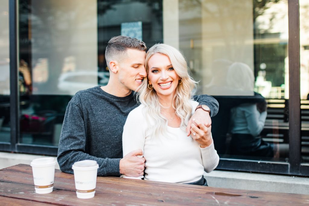 Engagement photos at Camino's Bakery in Winston-Salem, NC by Tierney Riggs Photography