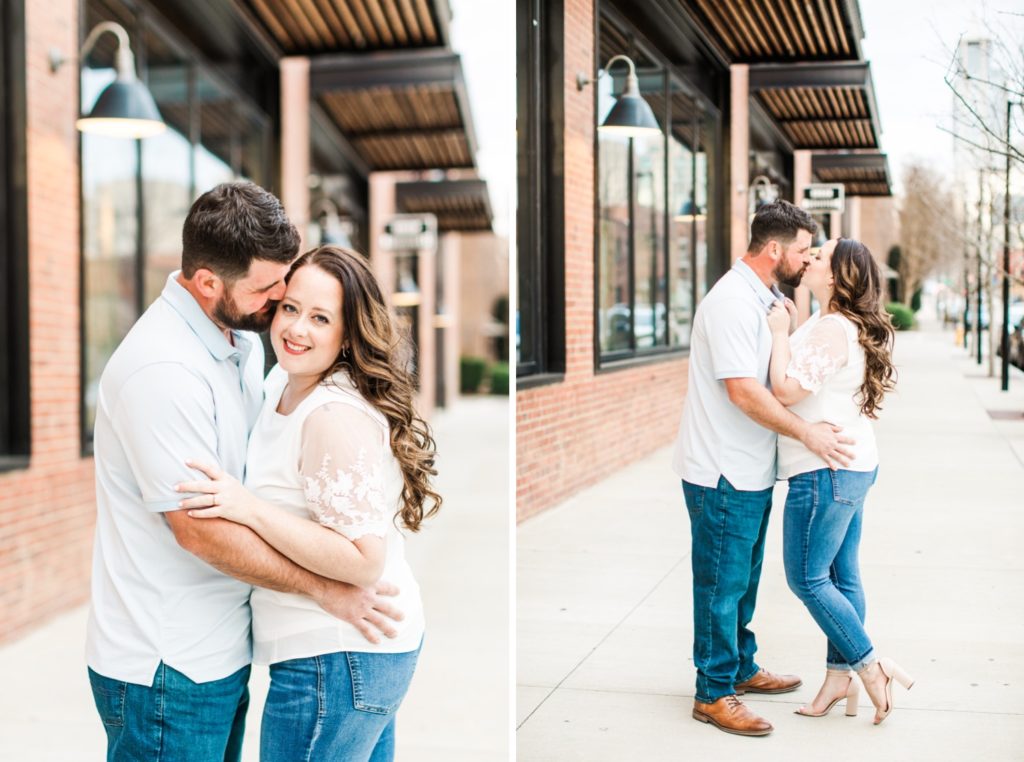 Casual engagement photos in the Warehouse district of Raleigh NC