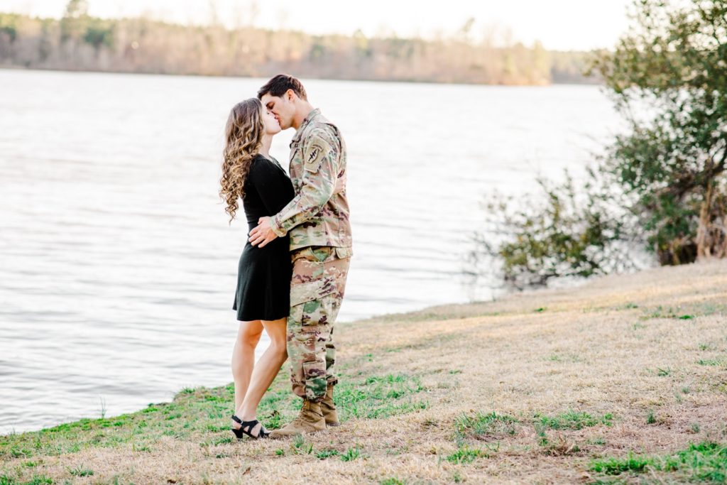 Lakeside engagement photos at Harris Lake in New Hill, NC by Tierney Riggs Photography