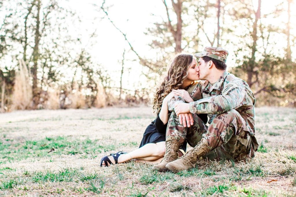 A romantic military themed engagement session by Tierney Riggs  Photography a Raleigh, NC wedding photographer
