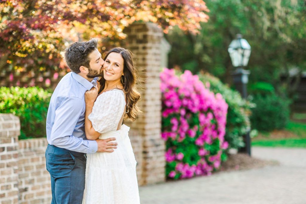 Springtime engagement photos at The Sutherland in Wake Forest, NC
