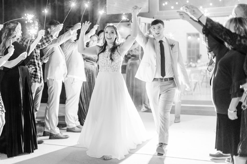 Sparkler exit during an Oakland Farm Raleigh, NC wedding