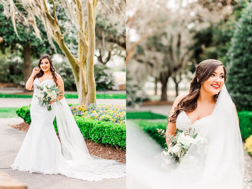 A bride smiling for her wedding day captured by Tierney Riggs Photography