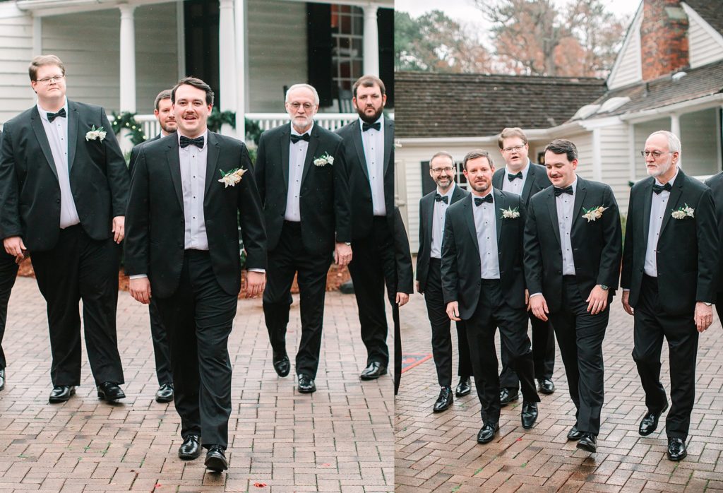 Groomsmen at the Sutherland Estate in Wake Forest, NC