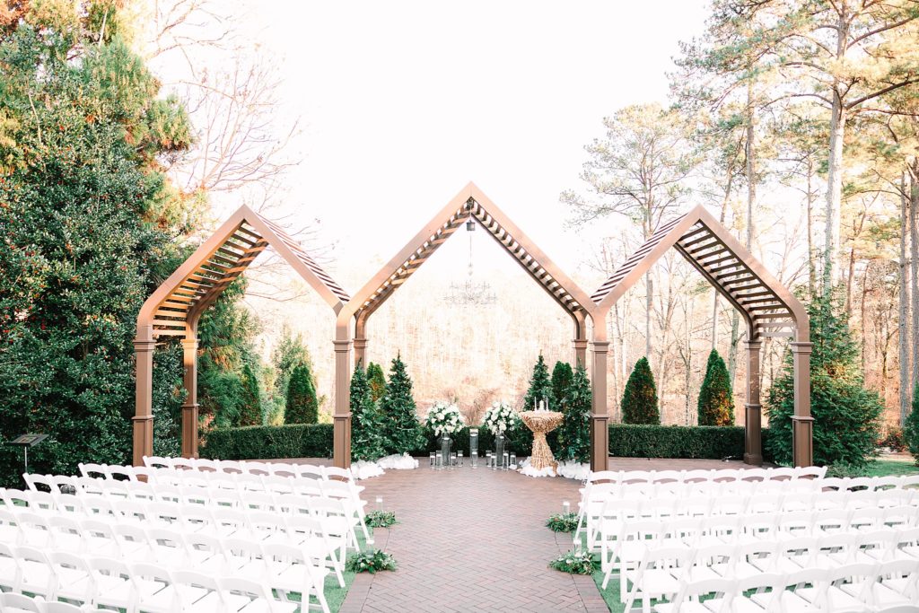 A winter wedding ceremony at the Highgrove Estate