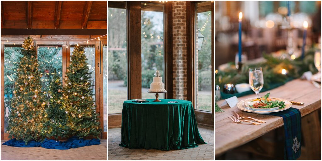 A Christmas wedding reception in Wake Forest, NC