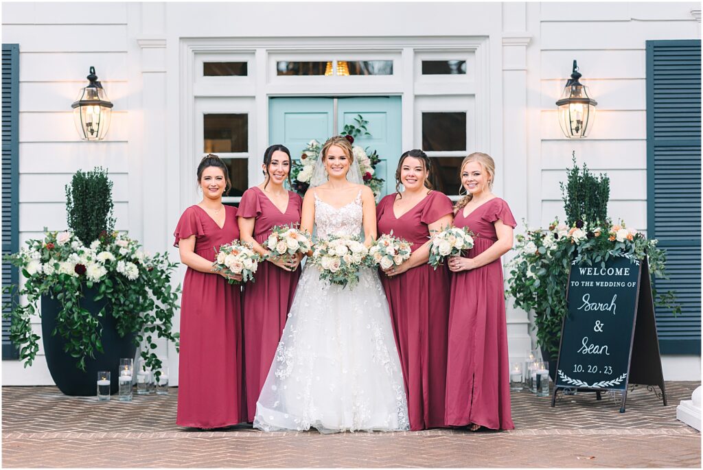 Bride with her bridesmaids at the Highgrove Estate| Raleigh, NC Wedding Photographer Tierney Riggs Photography