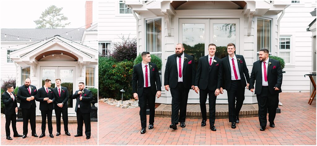 Groom with his groomsmen at the Highgrove Estate| Raleigh, NC Wedding Photographer Tierney Riggs Photography