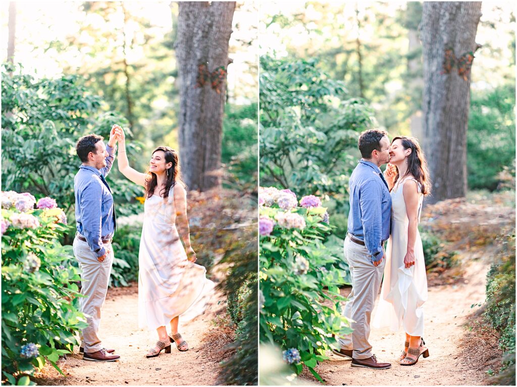 Garden engagement photos in Raleigh, NC