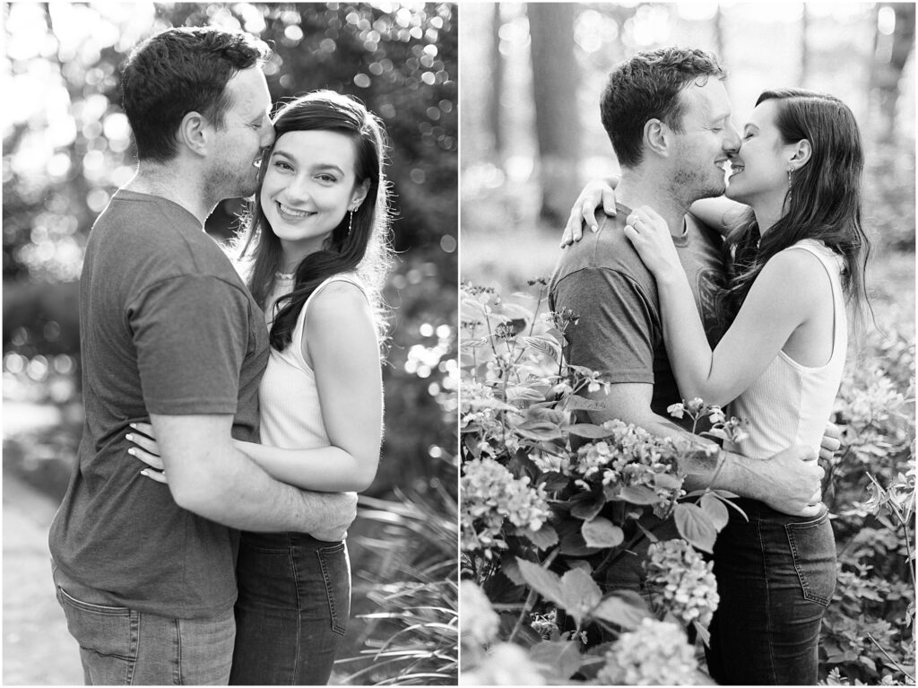 Black and white photos from this Raleigh NC engagement session