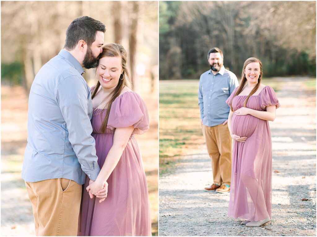 A couple celebrating the arrival of their baby soon through maternity photos