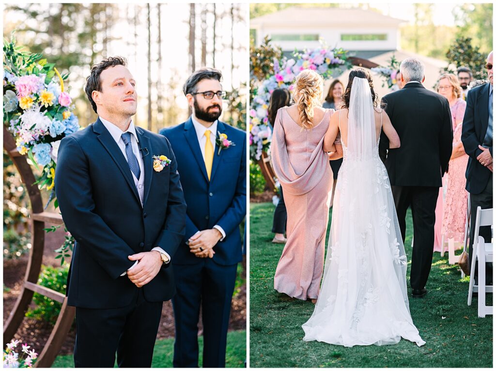 Wedding ceremony at the Upchurch wedding venue