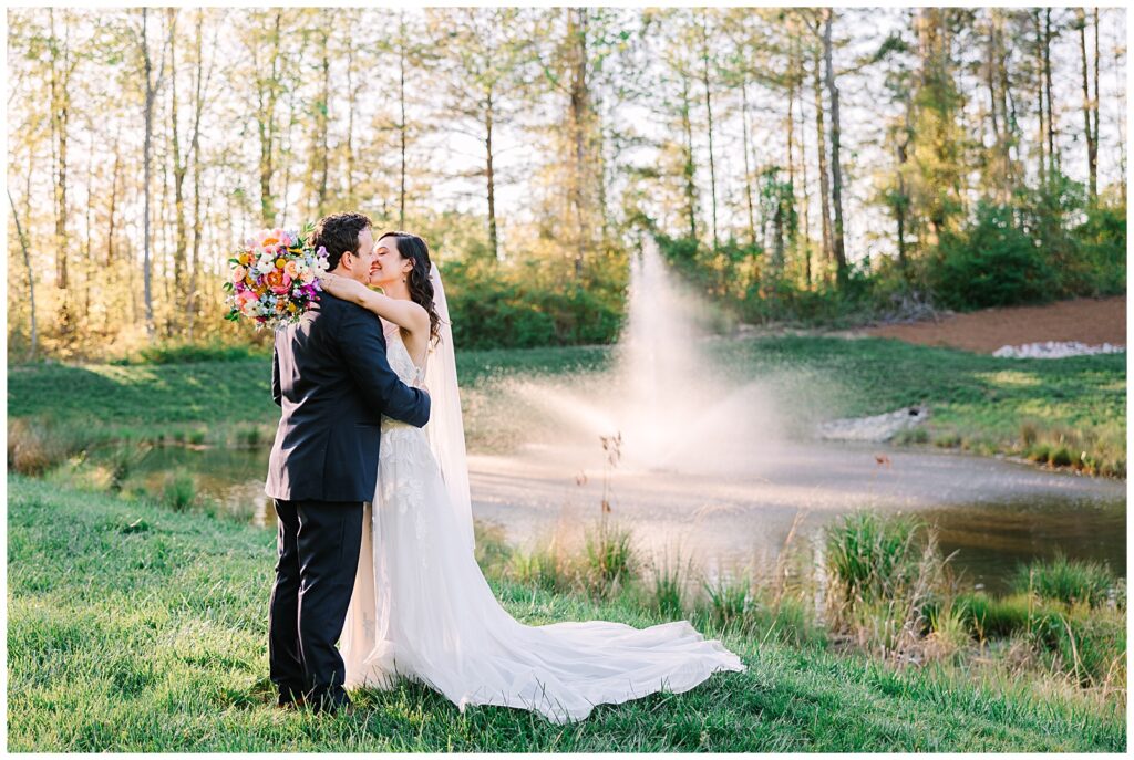 Bride and groom photos in Cary, NC at the Upchurch