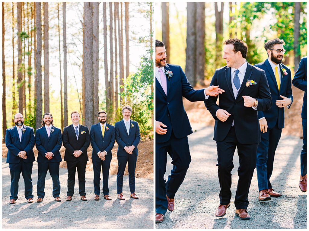 Groomsmen photos at a Cary, NC wedding venue