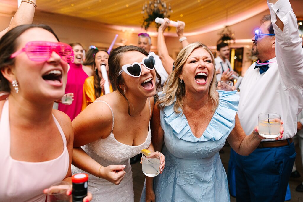 Dancing at a wedding reception at a Raleigh wedding venue